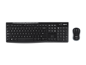 MK270 Wireless Keyboard dan Mouse Combo - Hitam - Bahasa Inggris