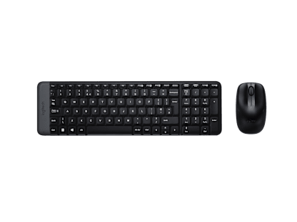 MK220 Wireless Keyboard and Mouse Combo - Black - English International (QWERTY)