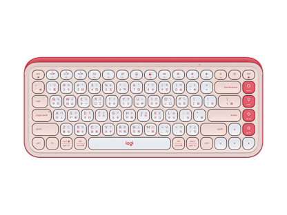 POP Icon Keys - 玫瑰色和珍珠白 - 中文注音 (QWERTY)