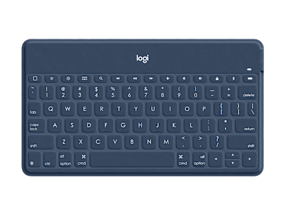 Keys-To-Go - Classic Blue Keyboard with Orange iPhone Stand - English US (QWERTY)